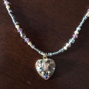 Michal Golan Jeweled Heart Necklace